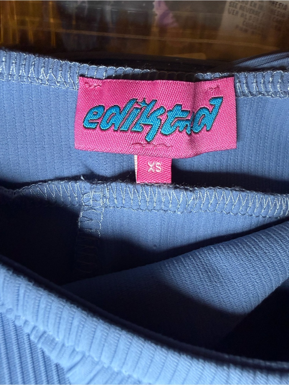 Edikted - Blue Women's Ribbed Tank Romper - Picture 5 of 7